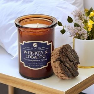 WHISKEY & TOBACCO SCENTED CANDLE.